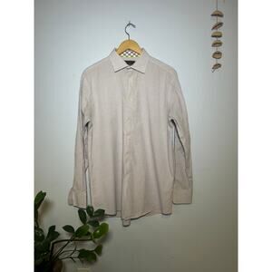 Checked James Tattersall Button-Down Long-Sleeve Dress Shirt - (Mens 17 34/35)